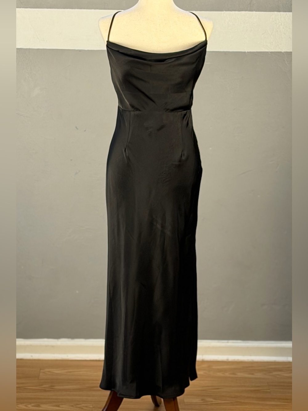 Hello Molly Black Cowl Neck Maxi Slip Dress